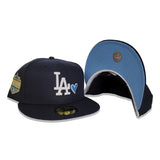 Navy Blue Los Angeles Dodgers Heart Icy Blue Bottom 2020 World Series Champions New Era 59Fifty Fitted