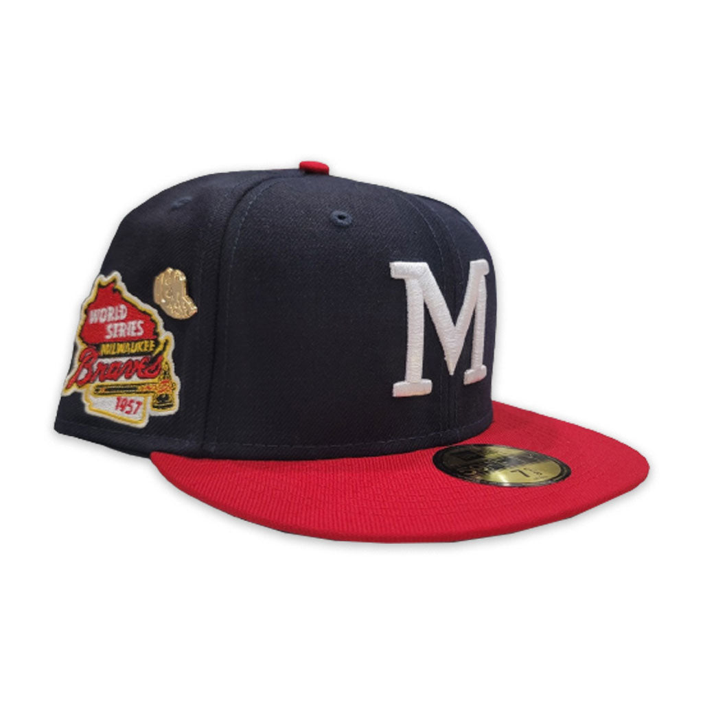 New Era 59FIFTY Milwaukee Brewers City Connect Patch Brew Crew Hat - Green, Red, Metallic Silver Green/Brown / 7 1/4