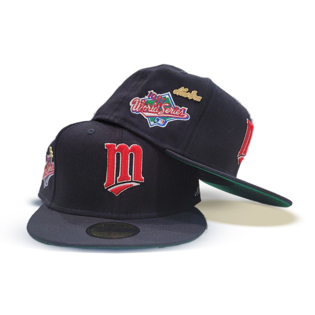 Navy Blue Minnesota Twins Green Bottom 1987 World Series Side Patch 59FIFTY Day New Era 59FIFTY Fitted 8