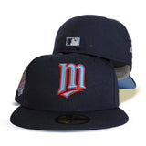 Navy Blue Minnesota Twins Icy Blue Bottom 1991 World Series Side Patch New Era 59Fifty Fitted