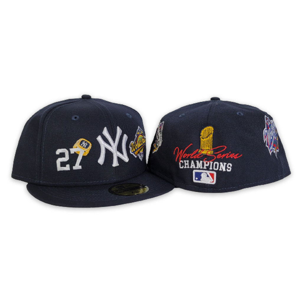 New Era New York Yankees Fitted Hat 7 1/8 3/8 White Navy Blue