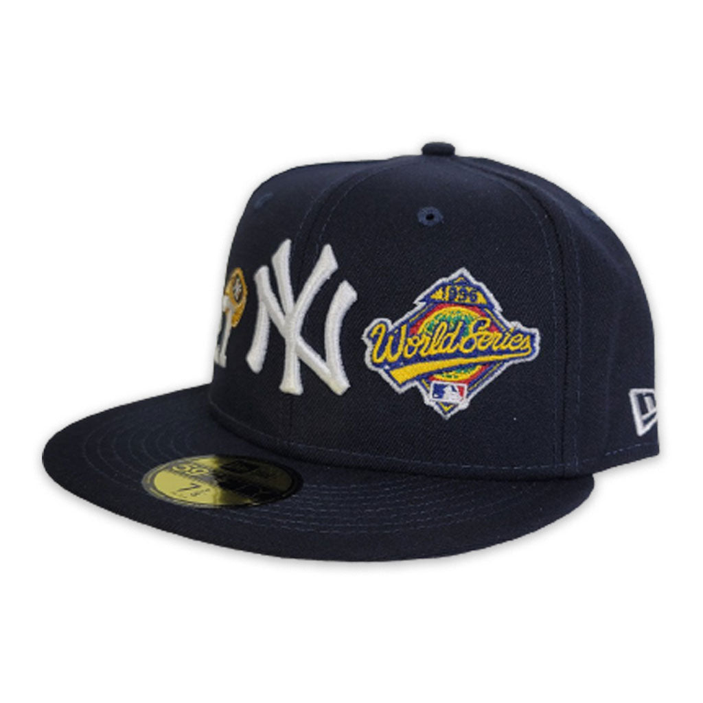 Navy Blue New York Yankees Historic 27X World Series Champions Gray Bottom New Era 59FIFTY Fitted 8