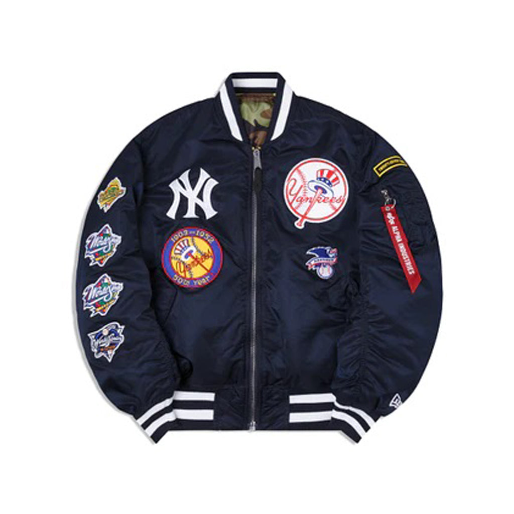Men's Majestic Navy New York Yankees On-Field Varsity Jacket