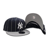 Navy Blue New York Yankees Gray Visor Gray Bottom Pinstripe New Era 9Fifty Snapback