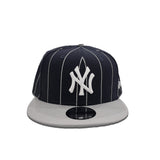 Navy Blue New York Yankees Gray Visor Gray Bottom Pinstripe New Era 9Fifty Snapback