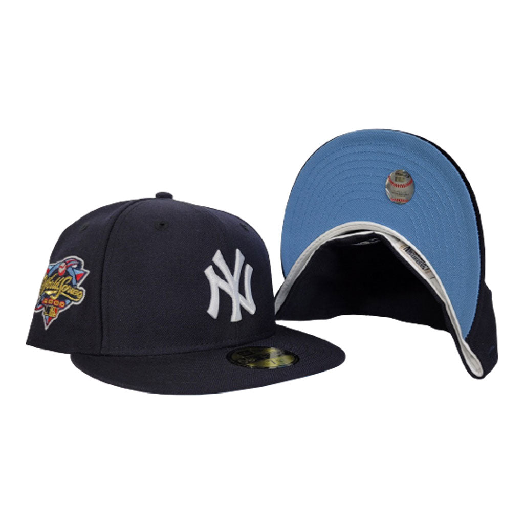 Navy Blue New York Yankees Icy Blue Bottom 2000 World Series New Era 59Fifty Fitted