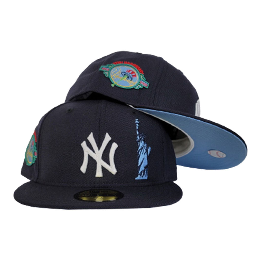Navy Blue New York Yankees Icy Blue Bottom Statue of Liberty New Era 59Fifty Fitted