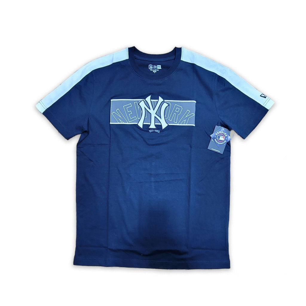 Navy Blue New York Yankees New Era Short Sleeve Team Taping T-shirt