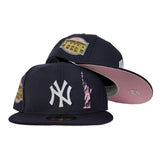 Navy Blue New York Yankees Pink Bottom Statue of Liberty New Era 59Fifty Fitted