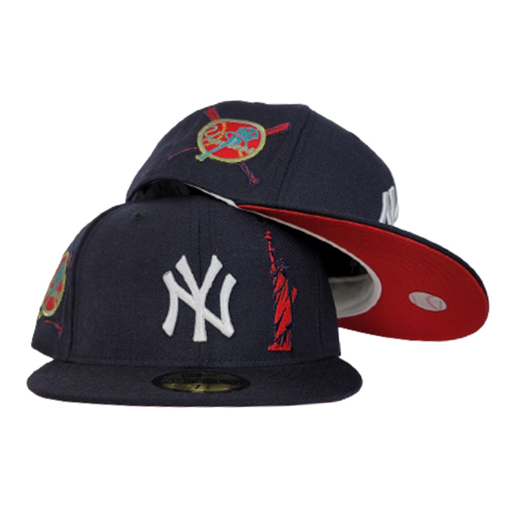 Navy Blue New York Yankees Red Bottom Statue of Liberty New Era 59Fifty Fitted