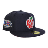 Navy Blue New York Yankees Red Bottom Subway Series Big Apple New Era 59Fifty Fitted