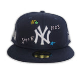 Navy Blue New York Yankees Scribble New Era 59Fifty Fitted