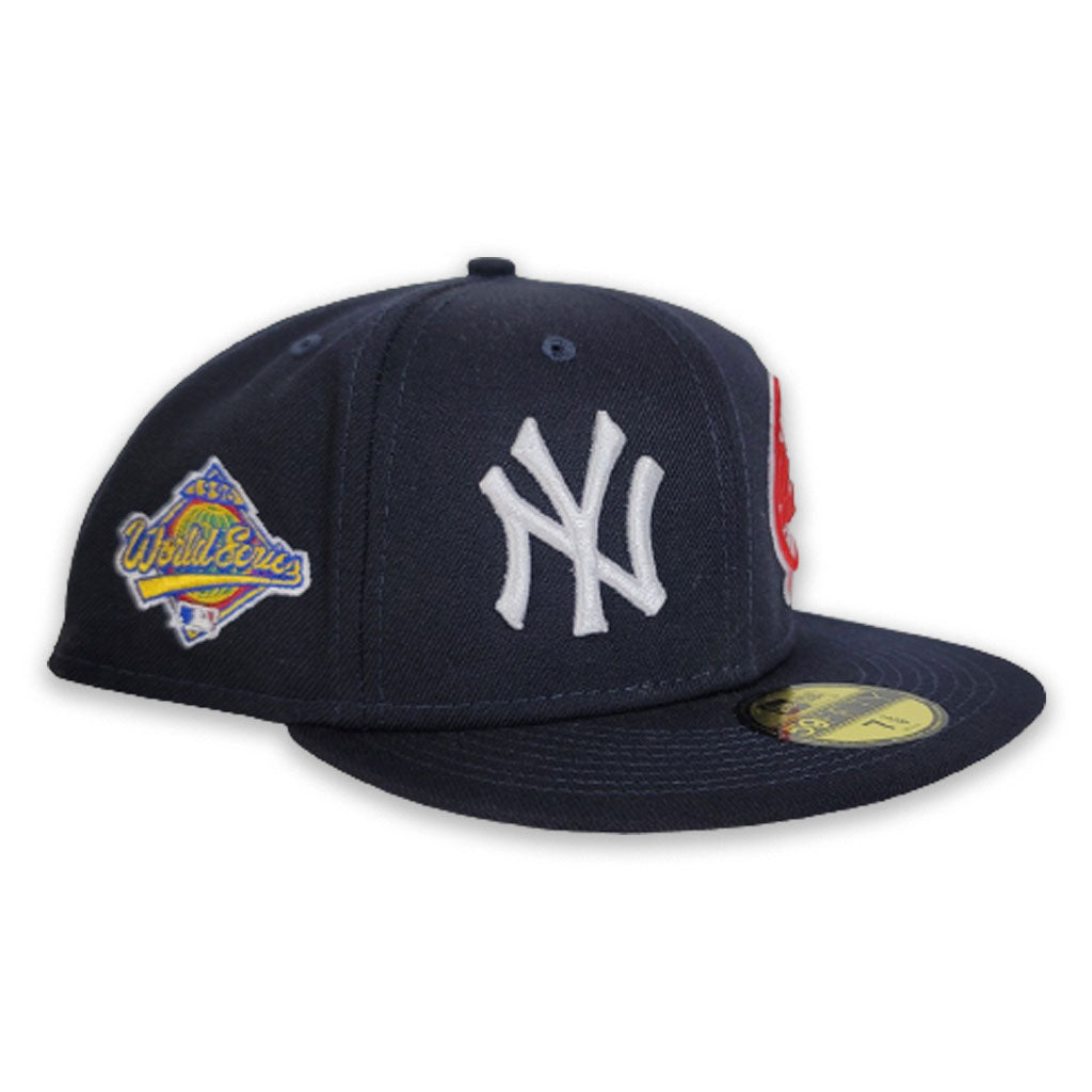 Navy Blue New York Yankees MLB Patch Work New Era Fitted Hat – Sports World  165