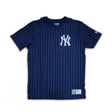 Navy Blue New York Yankees White Pinstripe New Era Short Sleeve T-shirt