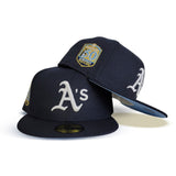 Product - Navy Blue Oakland Athletics Icy Blue Bottom 50th Anniversary Side Patch New Era 59Fifty Fitted