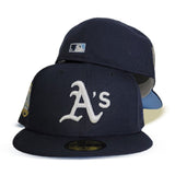 Navy Blue Oakland Athletics Icy Blue Bottom 50th Anniversary Side Patch New Era 59Fifty Fitted