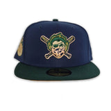 Navy Blue Pittsburgh Pirates Dark Green Visor Peach Bottom Pirates Flag Side Patch New Era 59Fifty Fitted