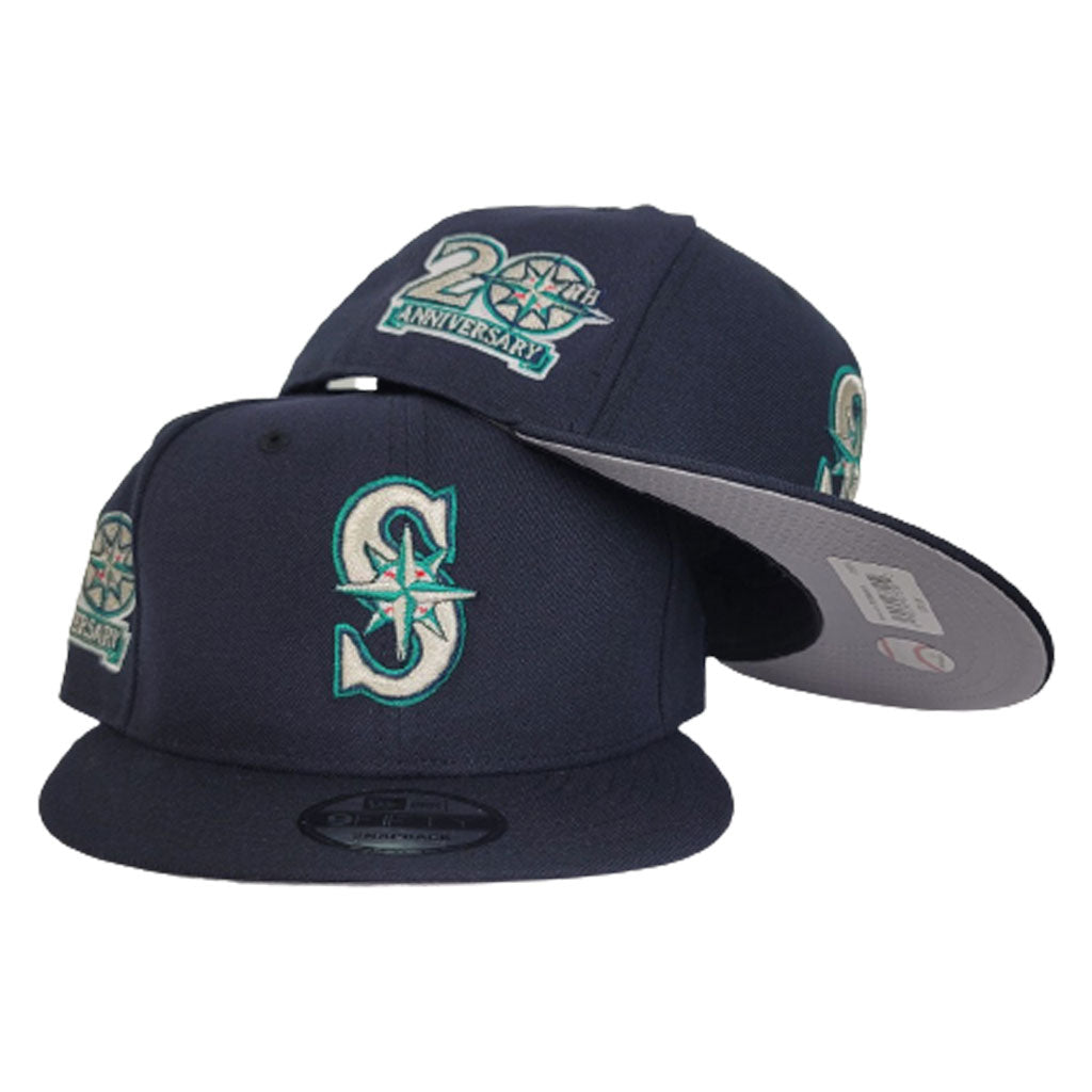Vintage New Era Seattle Mariners Snapback Hat 100% Wool Made in USA Navy