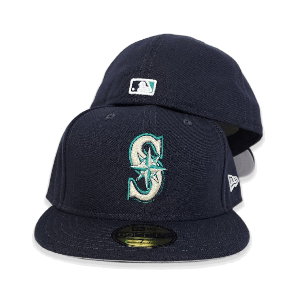 Navy Blue Seattle Mariners Gray Bottom New Era 59Fifty Fitted