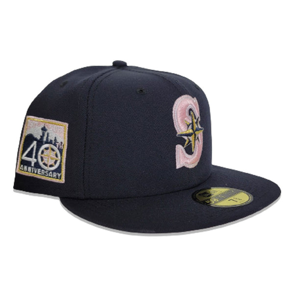 Navy Blue Seattle Mariners Pink Bottom 40th Anniversary Side Patch New ...