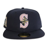 Navy Blue Seattle Mariners Pink Bottom 40th Anniversary Side Patch New Era 59Fifty Fitted