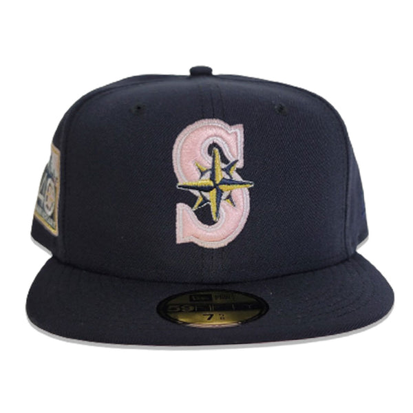 Navy Blue Seattle Mariners Pink Bottom 40th Anniversary Side Patch New ...