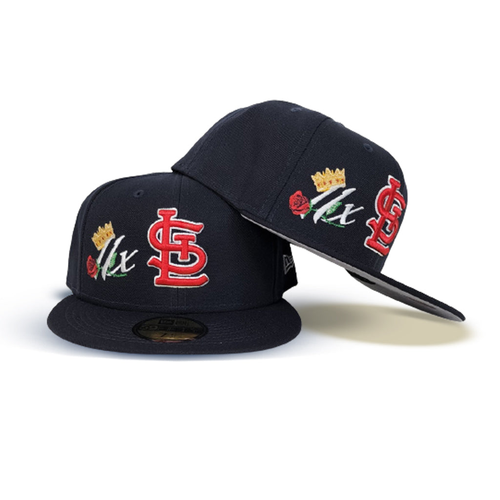 Navy Blue St. Louis Cardinals 4X World Series Champions Crown New Era 59FIFTY Fitted 73/4