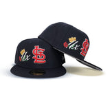 Navy Blue St. Louis Cardinals 4X World Series Champions Crown New Era 59Fifty Fitted