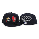 Navy Blue St. Louis Cardinals 4X World Series Champions Crown New Era 59Fifty Fitted