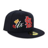 Navy Blue St. Louis Cardinals 4X World Series Champions Crown New Era 59Fifty Fitted