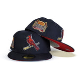 Product - Navy Blue St. Louis Cardinals Red Bottom Busch Stadium Side Patch New Era 59Fifty Fitted