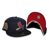 Navy Blue St. Louis Cardinals Red Bottom Busch Stadium Side Patch New Era 59Fifty Fitted
