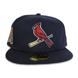 Navy Blue St. Louis Cardinals Red Bottom Busch Stadium Side Patch New Era 59Fifty Fitted