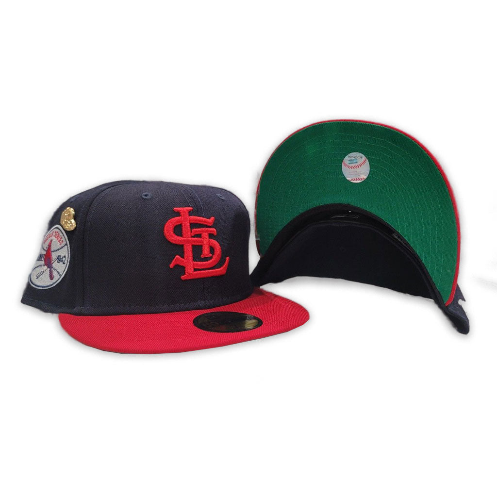 New Era Light Blue/navy St. Louis Cardinals Green Undervisor 59fifty Fitted  Hat