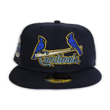 Navy Blue St. Louis Cardinals Royal Blue Bottom 125th Anniversary Side Patch New Era 59Fifty Fitted