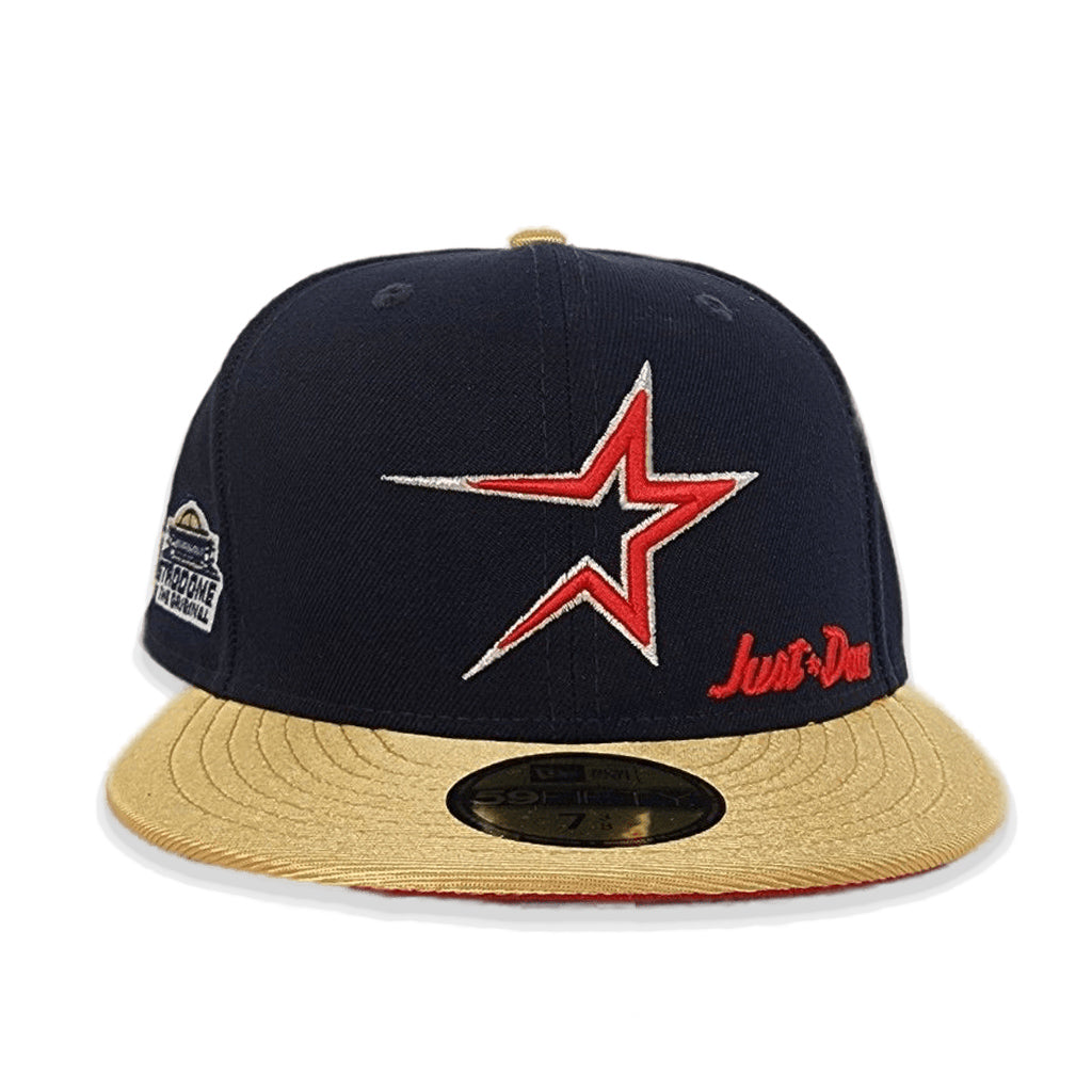 Houston Astros New Era Red Under Visor 59FIFTY Fitted Hat - Gold