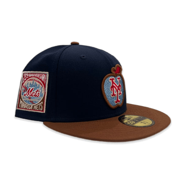 Navy New York Mets Toast Visor Red Bottom 25th Anniversary Side Patch ...