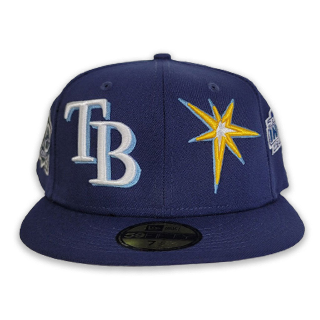 New Era Men's Stone and Navy Tampa Bay Rays Retro 59FIFTY Fitted