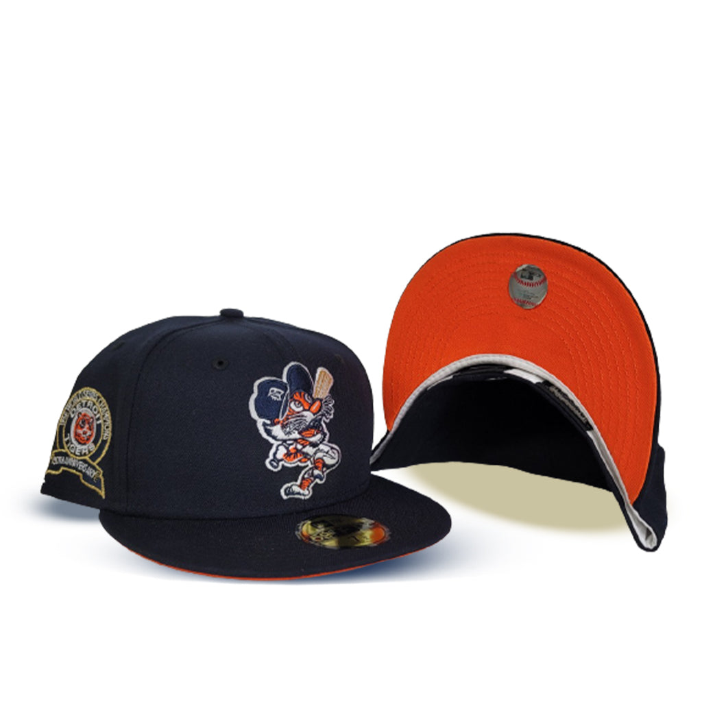 Detroit Tigers New Era Retro Classic 39THIRTY Flex Hat - Navy/Orange large\/x-large