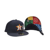 Navy Blue Houston Astros Patchwork Bottom New Era 59Fifty Fitted