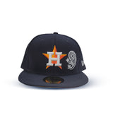 Navy Blue Houston Astros Patchwork Bottom New Era 59Fifty Fitted