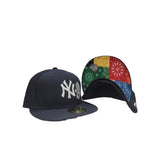 Navy Blue New York Yankees Patchwork Bottom New Era 59Fifty Fitted