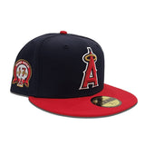 Navy Blue Los Angeles Angels Red Visor Gray Bottom #17 Shohei Ohtani Side Patch New Era 59Fifty Fitted