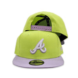 Neon Green Atlanta Braves Lavender Visor Gray Bottom Color Pack New Era 9Fifty Snapback