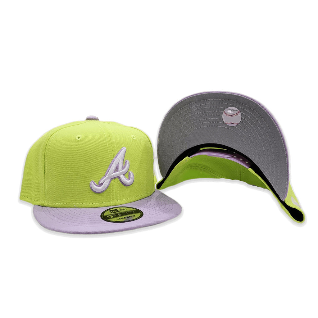 Neon Green Atlanta Braves Gray Bottom Color Pack New Era Snapback