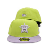 Neon Green Houston Astros Lavender Visor Gray Bottom Color Pack New Era 59Fifty Fitted