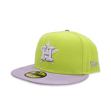 Neon Green Houston Astros Lavender Visor Gray Bottom Color Pack New Era 59Fifty Fitted
