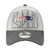 New England Patriots New Era Heather Gray/Heather Charcoal Super Bowl LIII Bound Two-Tone 9FORTY Adjustable Hat
