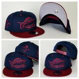 New Era 9Fifty NBA Navy / Burgundy Cleveland Cavaliers Logo 9Fifty snapback Hat
