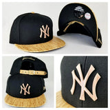 New Era 9Fifty New York Yankee Black Metal Badge Strapback Hat